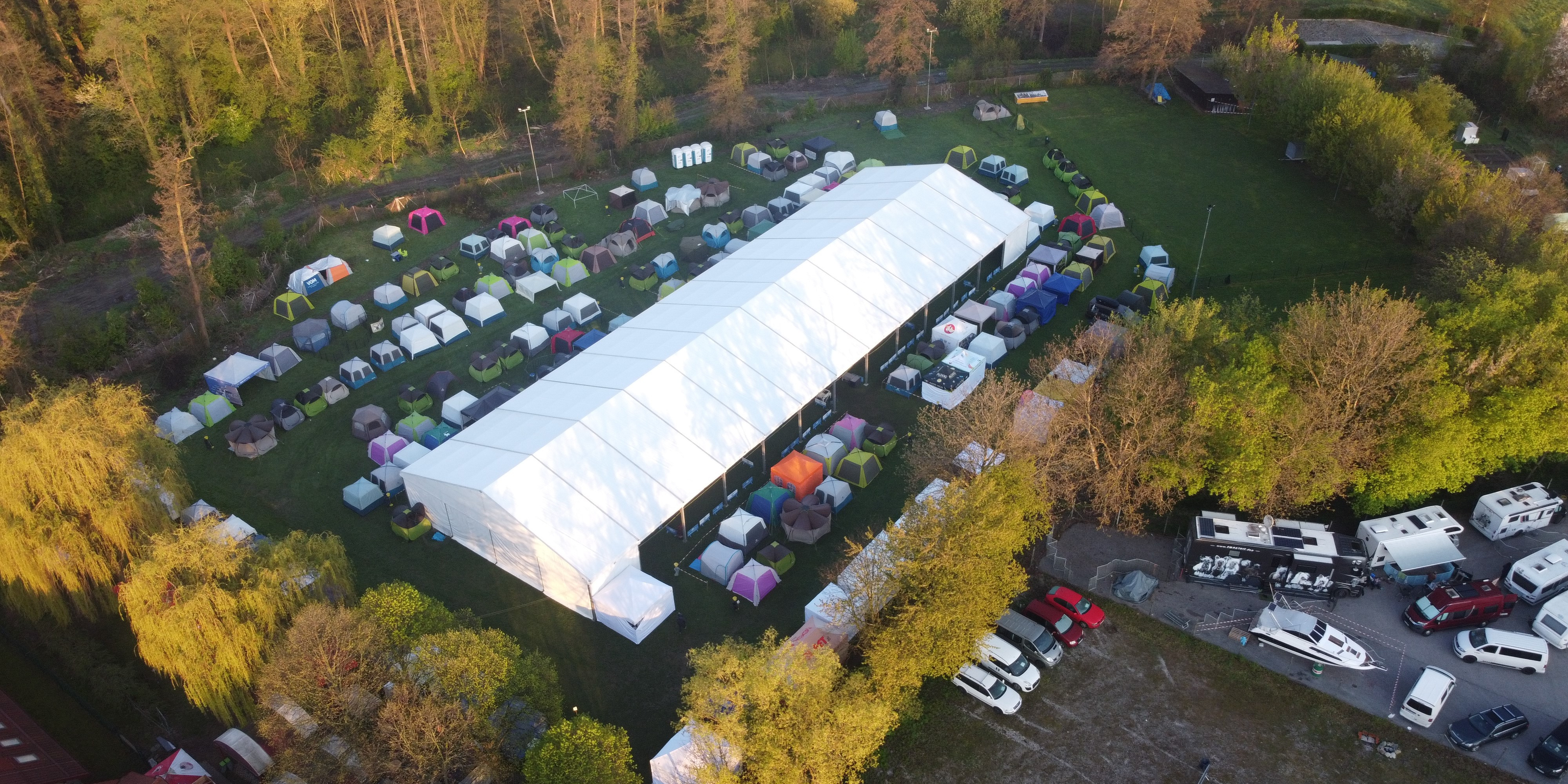The aerial view of the venue located at the training grounds of the Maribor Cynological Club.